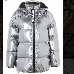 ivy park silver puffer jacket